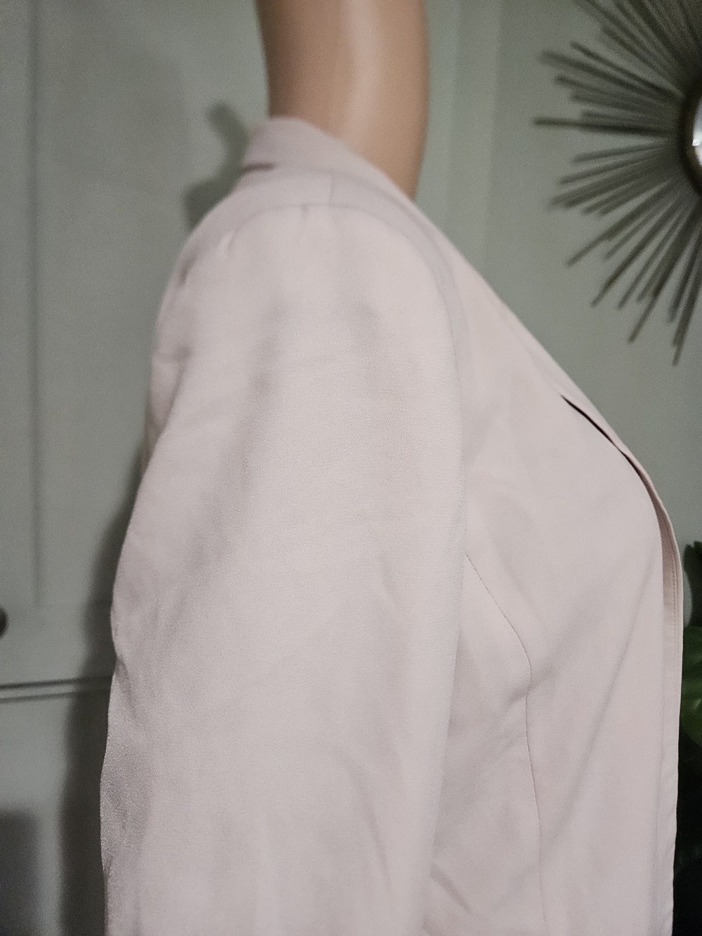 H&M Blush Pink Longline Blazer Open Front Minimalist Work Office Jacket US 12 - Picture 14 of 16